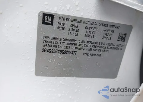 2016 Buick Regal Turbo Premium Ii from USA, damaged, VIN 2G4GS5GX9G9208477